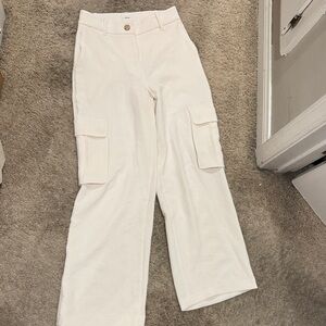 Wilfred Cream Wide Leg Cargo Pants